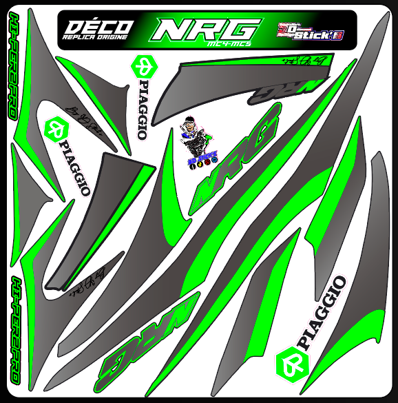 Planche Stickers Piaggio NRG (vert)